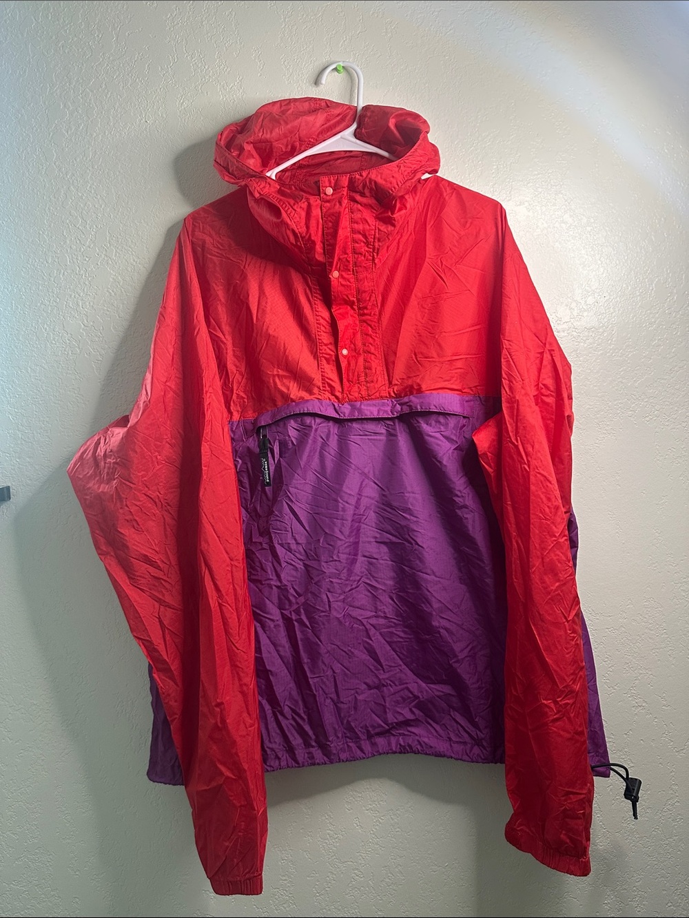 Patagonia Red and Purple Pullover rain jacket